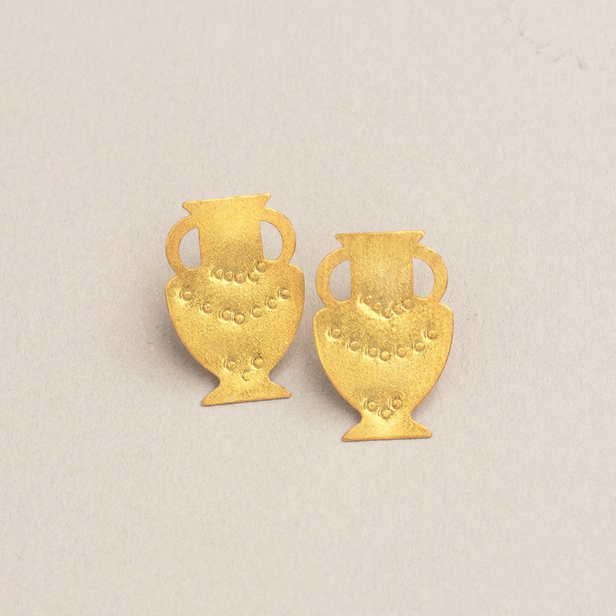 Ancient Greek vermeil gold handcrafted amphora earrings