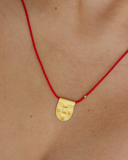Cross – Tarnish-Free Gold Plated Talisman Necklace with Red Silk Thread