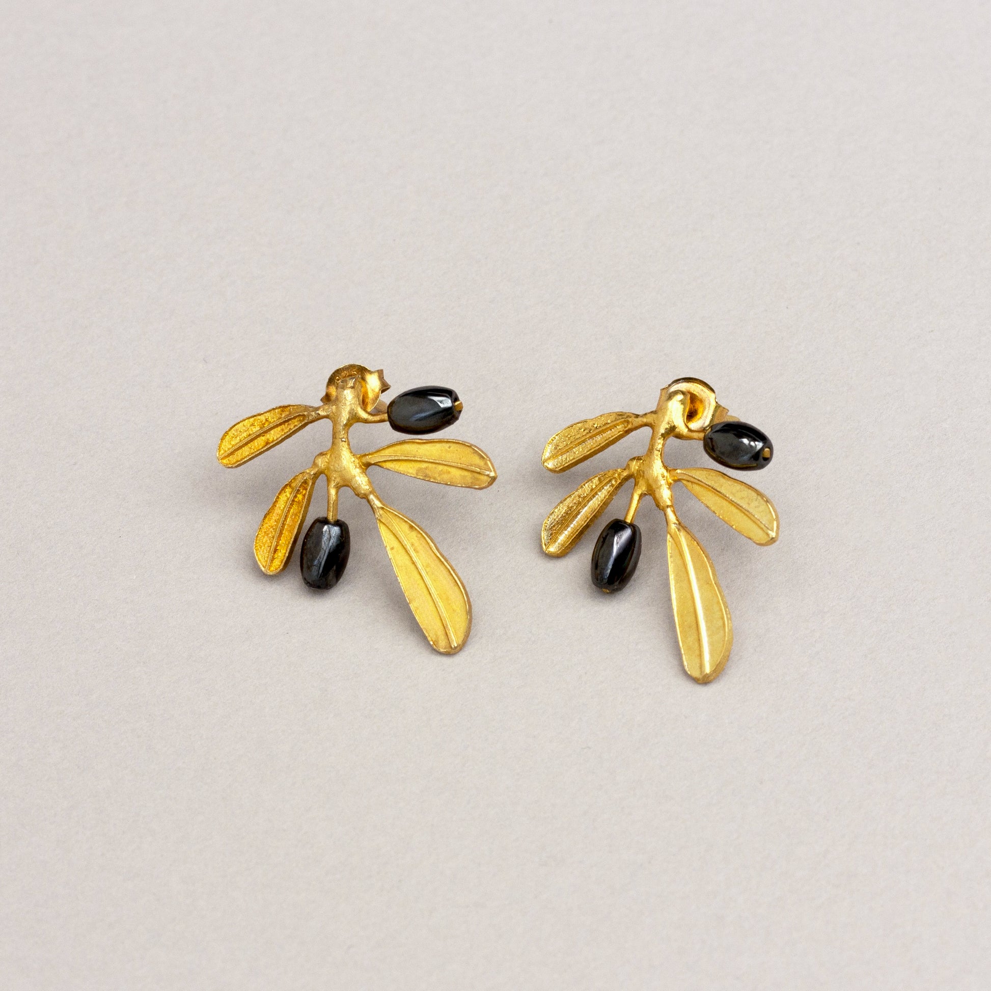 Handcrafted Minimal Olive Branch Earrings :: Mediterranean Inspired Jewelry