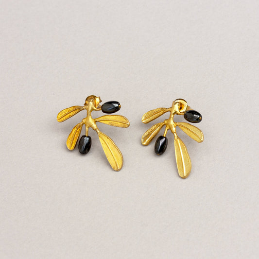 Handcrafted Minimal Olive Branch Earrings :: Mediterranean Inspired Jewelry