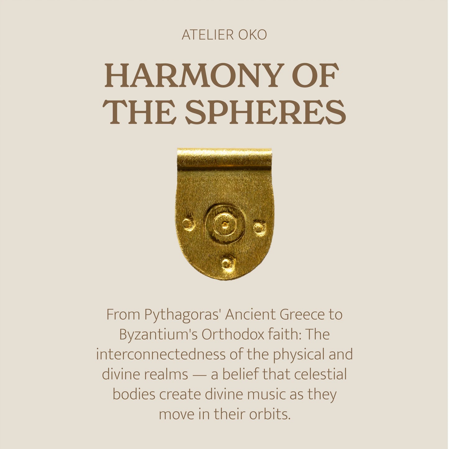 Harmony of the Spheres talisman necklace – handcrafted 24K gold-plated silver pendant on natural silk cord'