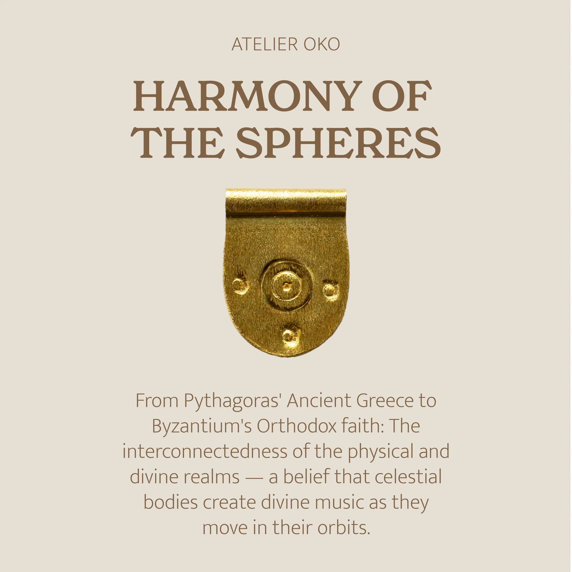 Harmony of the Spheres talisman necklace – handcrafted 24K gold-plated silver pendant on natural silk cord'