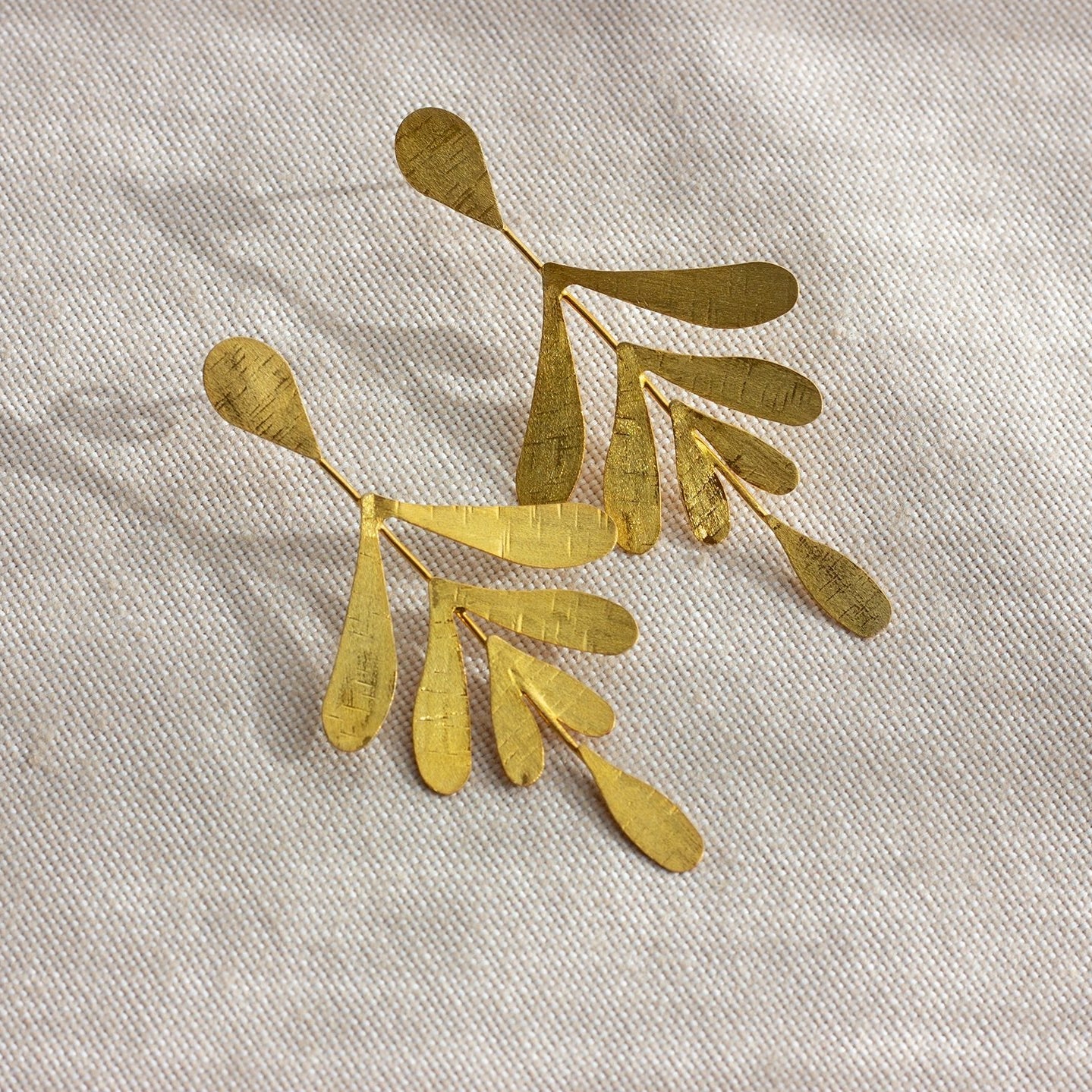 24k gold vermeil Olive tree statement earrings