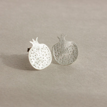 Silver handmade pomegranate earrings