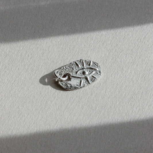 Silver Evil eye pendant for man