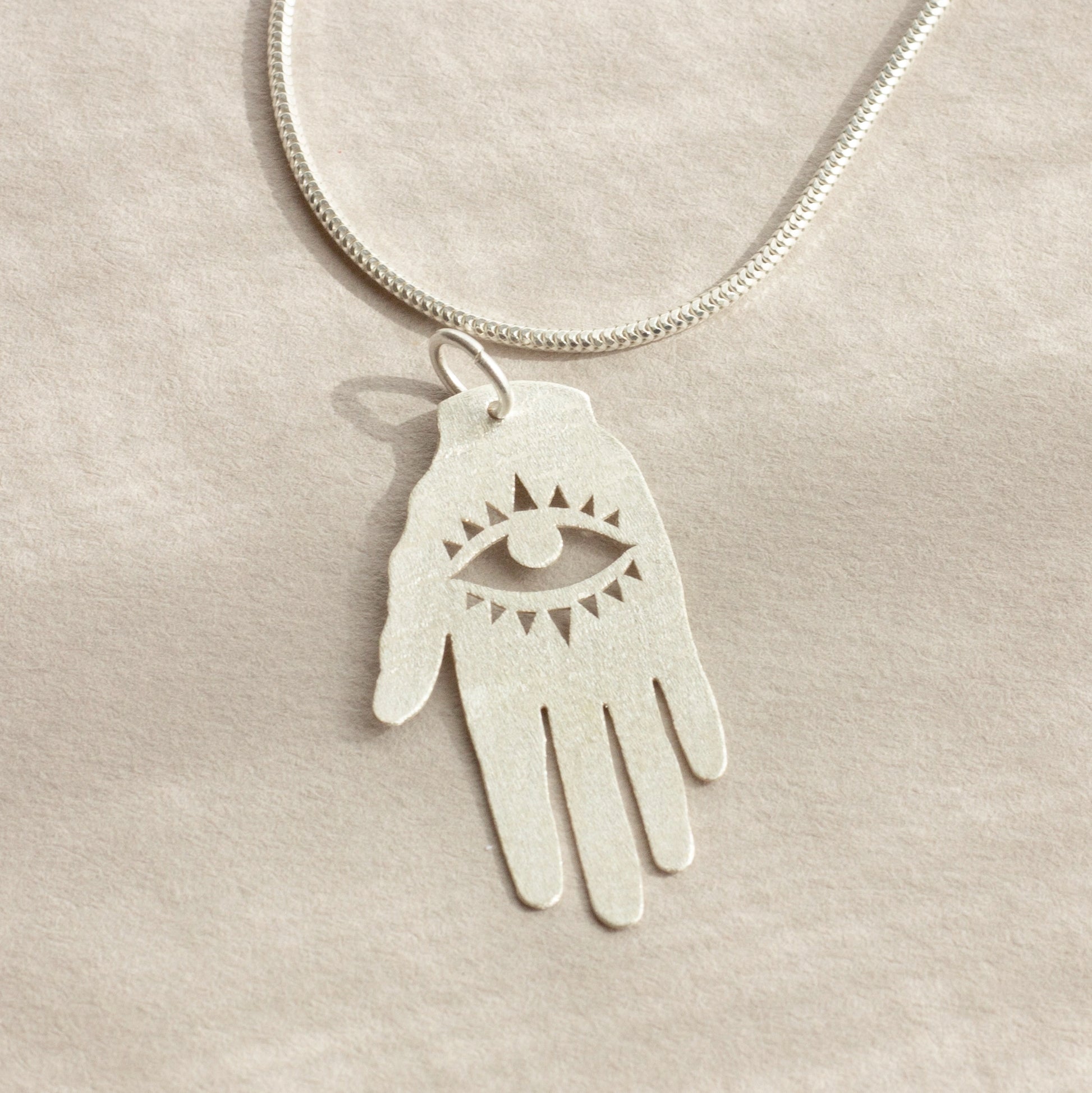 Hamsa Hand Silver Charm