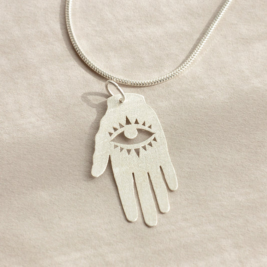 Hamsa Hand Silver Charm