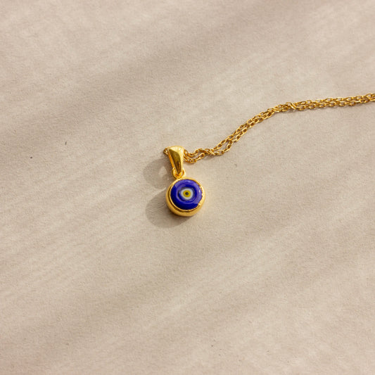 Tiny blue evil eye necklace