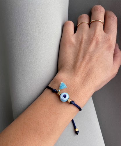 evil eye protection minimal adjustable bracelet